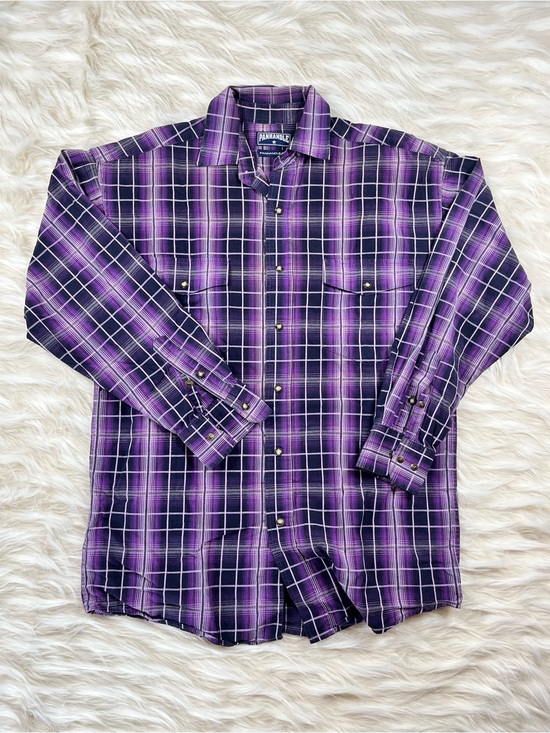 Panhandle Slim Other - Panhandle Slim Pearl Snap Shirt Men's S Purple Plaid